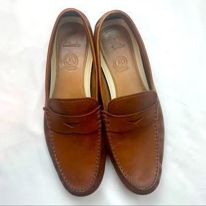 Clarks Brown Leather Lofers Size 11.5